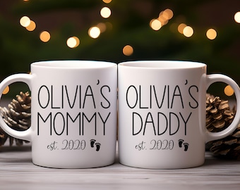 Personalized Dad Mug, Personalized Mum Mug, Custom Name Dad Mug, Custom Parent Mug, First Time Dad or Mum Gift, Coffee Lover Gift, Trendy