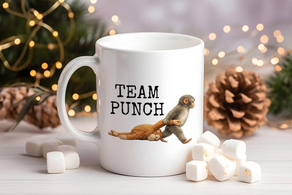 Team Punch Mug, Punch Monkey Mug, Trending Baby Monkey Mug,11 oz Coffee Mug, Viral Internet Monkey Mug, Punch-kun Mug, Punch Meme Mug