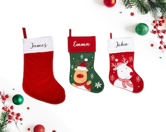 Personalized Christmas Stockings, Custom Name Christmas Stocking, Personalized Holiday Stockings, Holiday Gifts, Embroidered Stocking