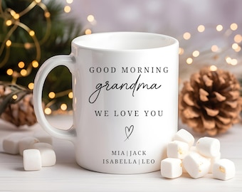 Custom Grandma Coffee Mug, Personalized  Mama Gift, Morning Coffee Cup, Present from Grandchildren, Custom Morning Mug Gift, Gift for Gigi