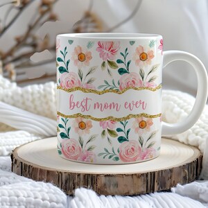 Custom Name Coffee Mug, Personalized Floral Mug, Flower Design Mug, Custom Flower Mug, Aesthetic Floral Mug, Name Mug With Flowers, Trendy image 6