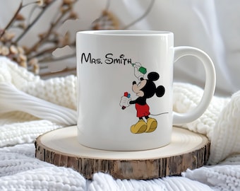 Mickey Custom Name Mug, Personalized Disney Mug, Disney Teacher Mug, Holiday Gift, Coffee Lovers Gift, Mickey Mouse Mug, Disney Keepsake