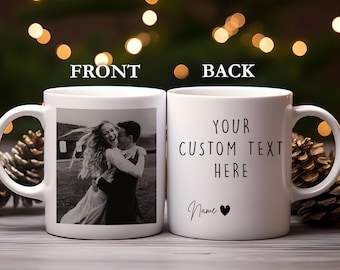 Custom Text and Photo Mug, Personalized Mug, Create Your Own Mug, Birthday Gift, Custom Mug For Couples, Custom Designed Mug, Gift for Her