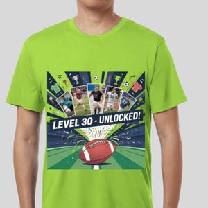 Camiseta masculina de 30 anos com design digital | Presente divertido para ele com camisetas, pôsteres, cartões e canecas para comemorar 30 anos