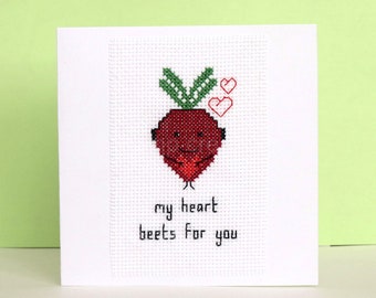 my heart beets for you - cross stitch pattern - Instant download PDF