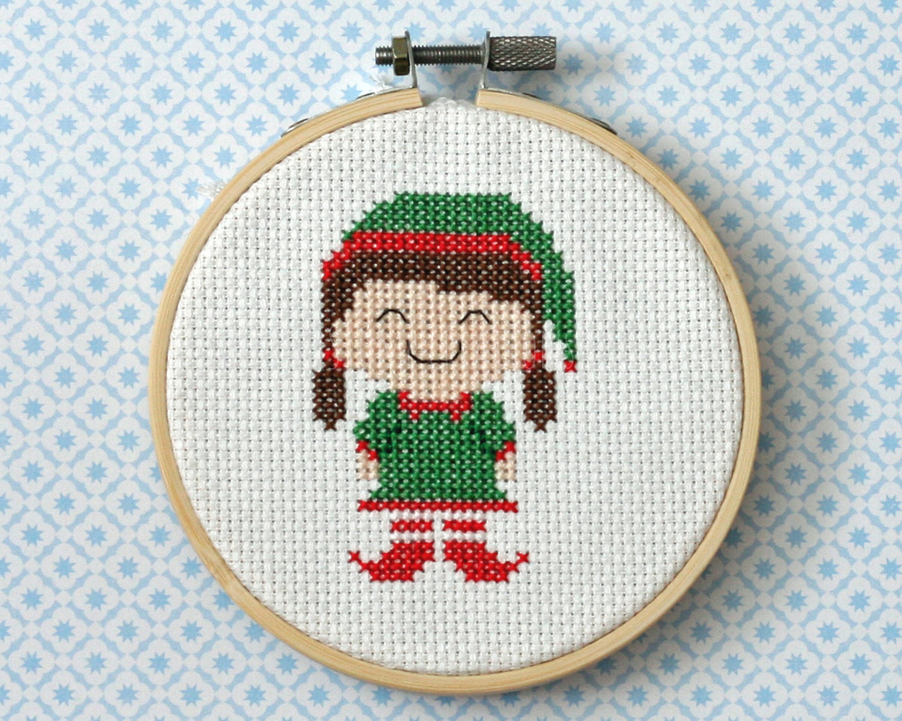 Christmas Elf Girl Cross Stitch Pattern Instant Download PDF  Etsy