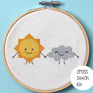 Sun and cloud - counted cross stitch kit