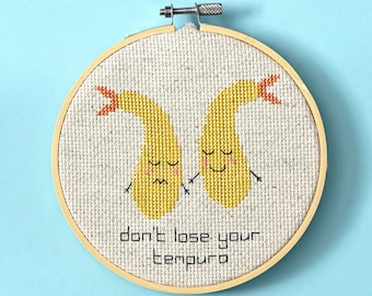 Don't lose your tempura - sushi cross stitch pattern - Instant download PDF