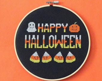 Happy Halloween - cross stitch pattern - Instant download PDF -