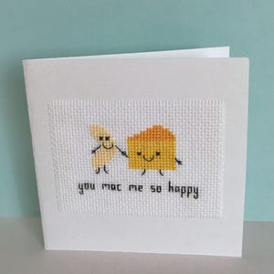 Macaroni en kaas kaart kruissteekpatroon - You Mac Me So Happy - PDF direct downloaden