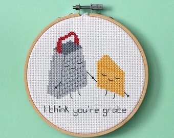 I think you're grate - cheese cross stitch pattern - Instant download PDF