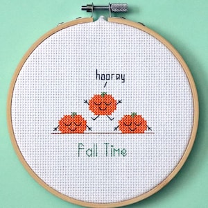 Pumpkins Cross Stitch Pattern - Fall Time - Instant Download PDF