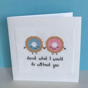 Donutkaart kruissteekpatroon - Donut wat ik zonder jou zou doen - pdf direct downloaden