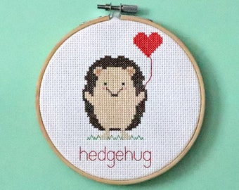 Hedgehug - cross stitch pattern - Instant download PDF