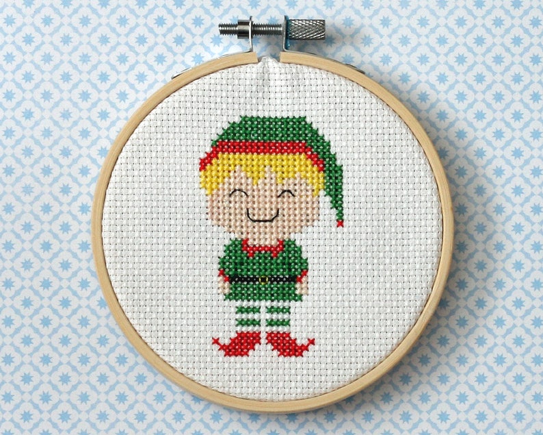 Elf Girl and Boy Christmas Cross Stitch Patterns Instant Etsy