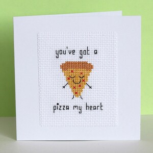 Kruissteekpatroon pizzakaart - You've Got A Pizza My Heart - pdf direct downloaden