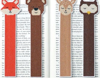 Woodland Animal Bookmarks Bundle Cross Stitch Patterns - Instant download PDF