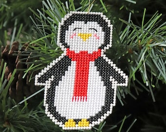 Penguin Christmas ornament - cross stitch pattern - Instant download PDF