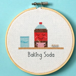Baking soda - kitchen cross stitch pattern - Instant download PDF