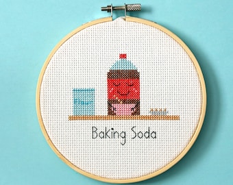 Baking soda - kitchen cross stitch pattern - Instant download PDF