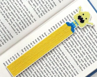 Yellow monster bookmark - cross stitch pattern -  Instant download PDF