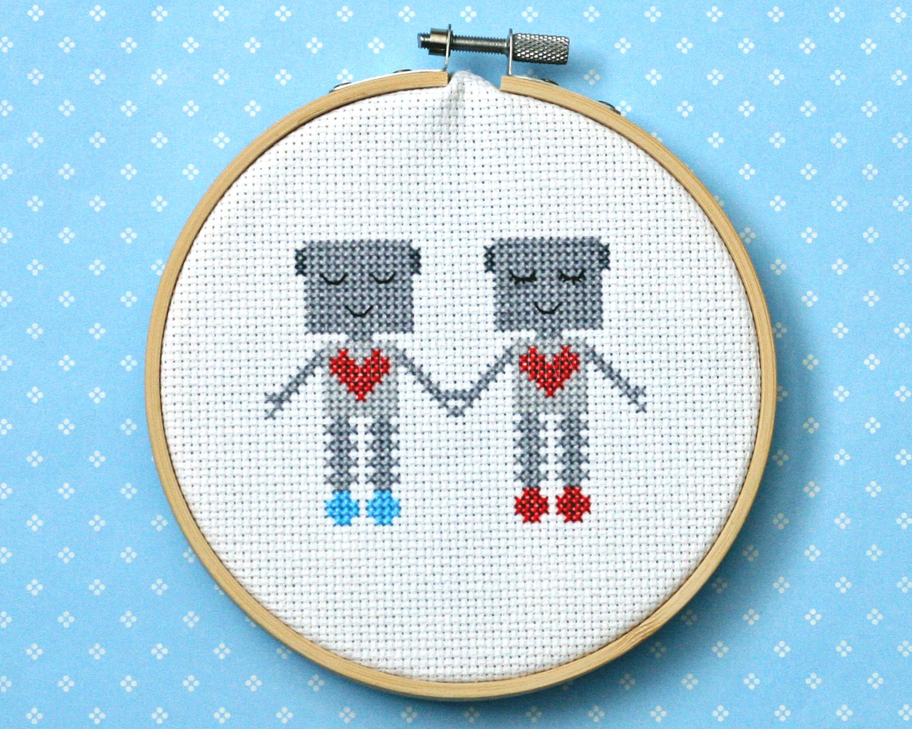 Robot cross stitch pattern Instant download PDF robot Etsy