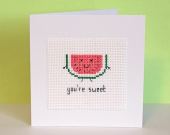 You're sweet - watermelon cross stitch pattern - Instant download PDF