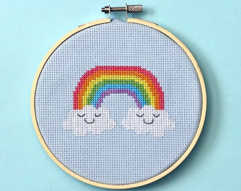 Rainbow - cross stitch pattern - Instant download PDF