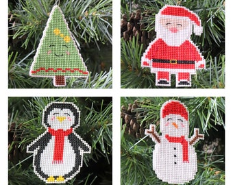 Christmas tree ornaments - cross stitch patterns set - Instant download PDF