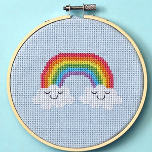 Rainbow Cross Stitch Pattern - Instant Download PDF
