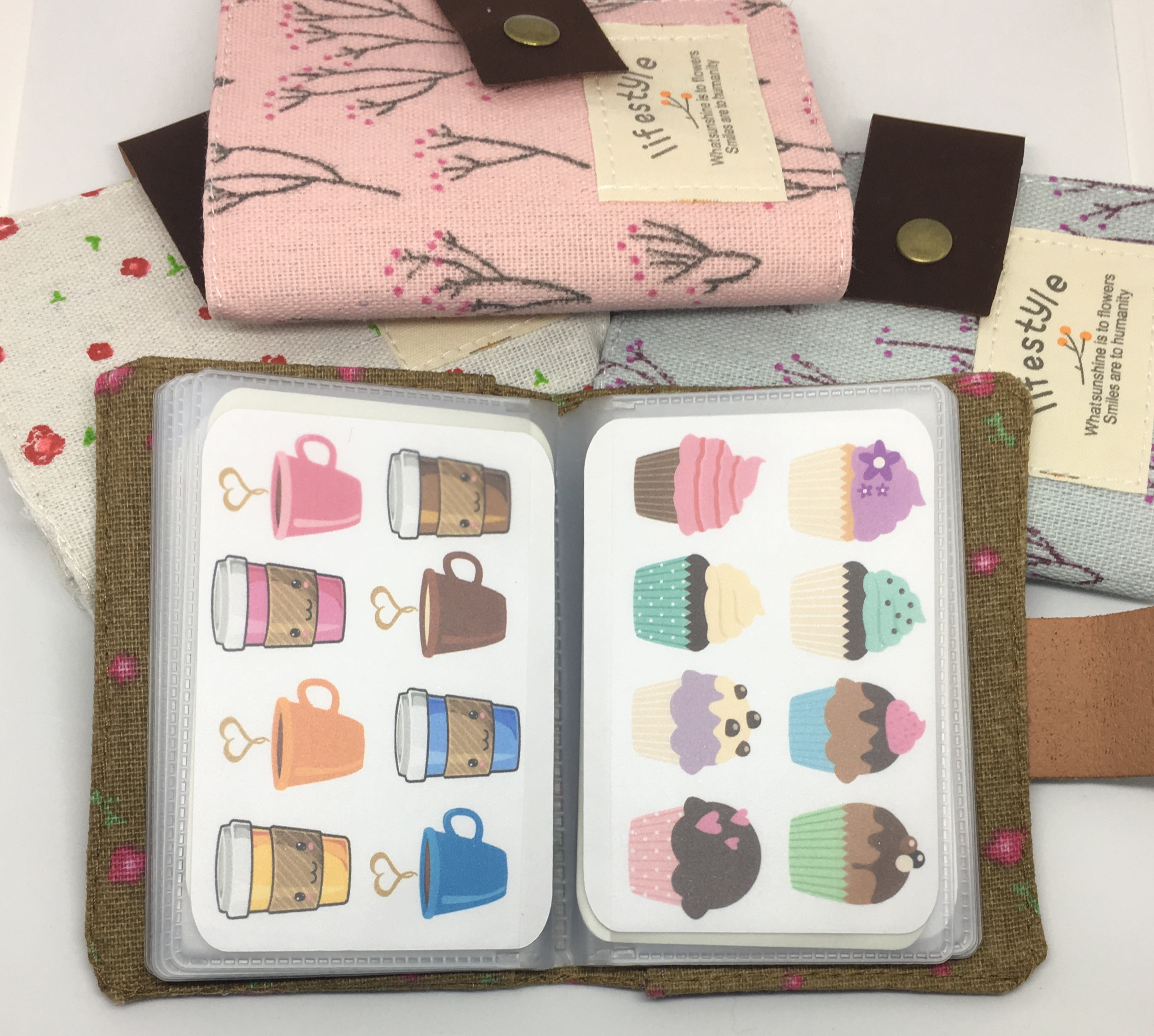 Floral Mini Sticker Book Storage Floral Canvas storage book Etsy