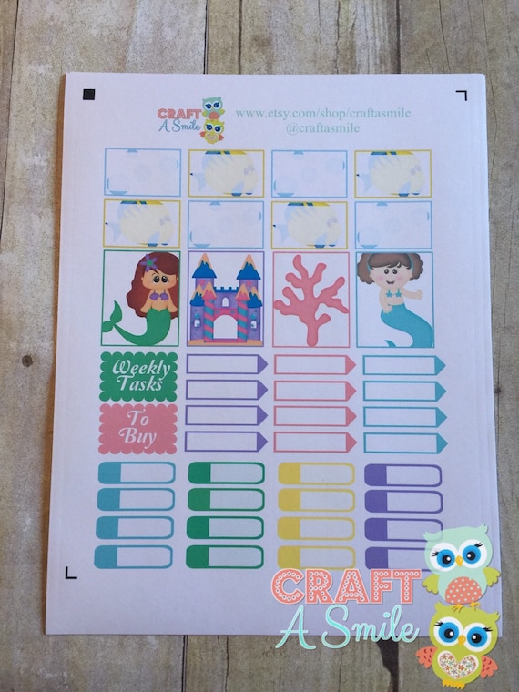 Items similar to Sticker Sheet Mermaids and Under the Sea Theme for