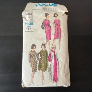 Vogue 6148 Dress Vest Blouse Sz 16 Bust 36 // Vintage 60s Sewing Pattern // Cut Complete