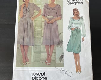 Vogue 2715 Joseph Picone Blouse Skirt Size 16 // UNCUT American Designer Sewing Pattern // Vintage 80s