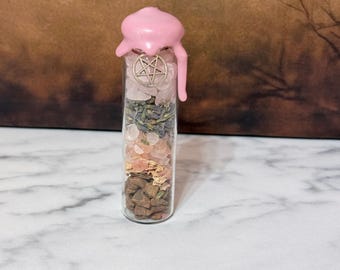 Love magic jar-spell bottle, intention manifestation, spiritual spell jar