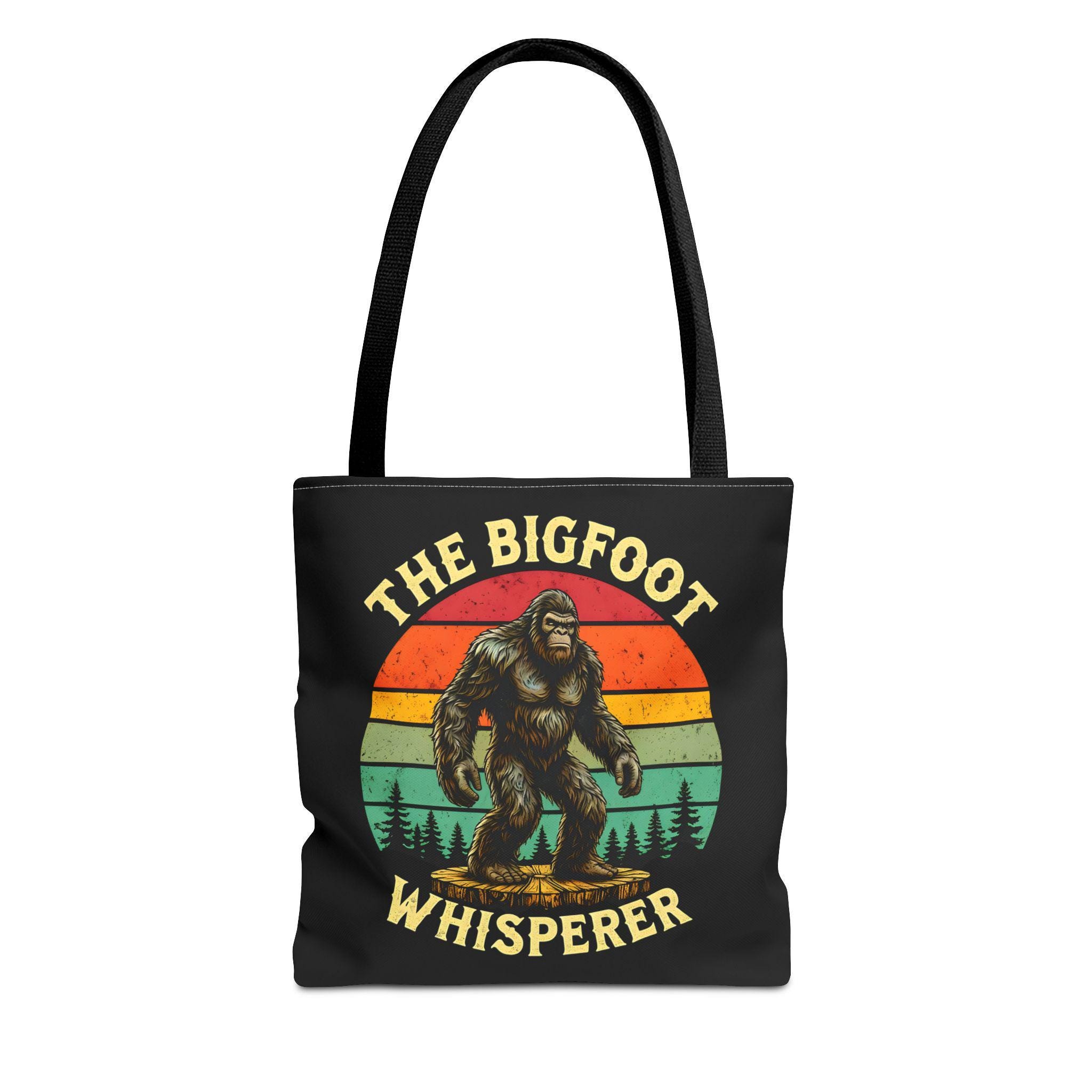 40 Retro Tote Bags: The Ultimate Fashion Accessory 32 The Bigfoot Whisperer Canvas Tote Bag, Funny Sasquatch Bag, Cryptid…