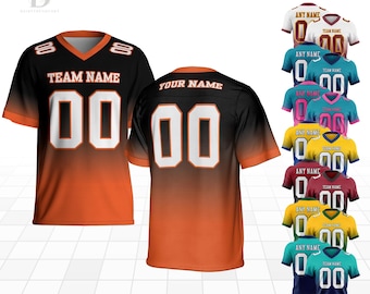 Custom Football Jersey: Fade Gradient, Mesh, Sports Uniform