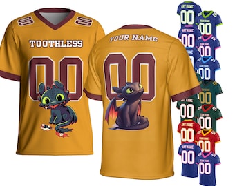 Custom Toothless Dragon 32 Colors Football Jersey Shirt For Adult, Kids, Youth