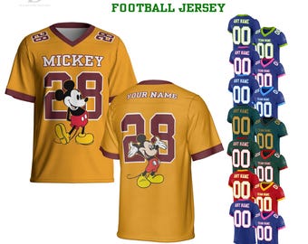 Custom Disney All Character Football Jersey For Adult, Kids, Youth . Mickey, Minnie Football Jersey Team