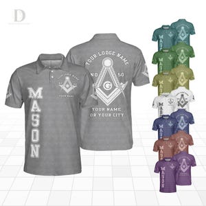 Masonic Freemasonry Custom Lodge Name Number  Pattern Mason Polo Shirt For Men And Women | Mason Shirt