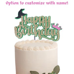 Custom birthday cake topper Personalized cake topper custom Wicked theme cake topper Wicked cake topper, Wicked movie pink green cake topper