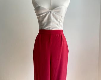 Vintage Red Silk Pants | Size L