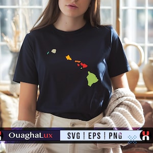 Hawaii State Map Svg Png Eps Archipelago Island Silhouette Digital Design Hawaiian Tee Gift Cricut Cut File Instant Download