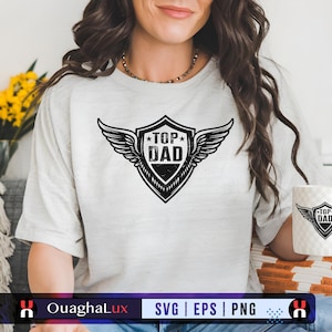 Top Dad SVG PNG EPS Distressed Military Style Dad Cut File Father’s Day Shirt Design Digital Download for Cricut Silhouette