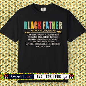 Black Father Definition SVG PNG EPS | Gift for Black Dad | Father’s Day Shirt Design | Noun Typography Sublimation | Digital Download