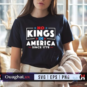 No Kings In America SVG PNG EPS Digital Download Protest Anti Trump Political Cut File Cricut Silhouette Activism Clipart