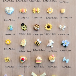 Cute Nail Charms, Kawaii nail charms, decoden charms, junk charms, honeybee charms, flower nail charms, nail decals, nail stickers, 3D nails