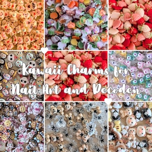 Adornos para uñas lindos, adornos kawaii, adornos decoden, adornos de dibujos animados, adornos japoneses, adornos coreanos, adornos Harajuku, adornos 3D