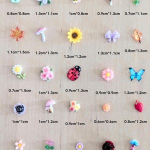 Wildflower nail charms, 3D nail charms, summer nail charms, wildflower nail stickers, cute nail charms, decoden charms, spring nail charms