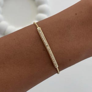 Series Zircon Stone Bar Design Gold Shiny Bracelet,Dainty Shiny Chain Bracelet, Minimalist Jewelry Gift for Her, Elegant Sparkly Bracelet